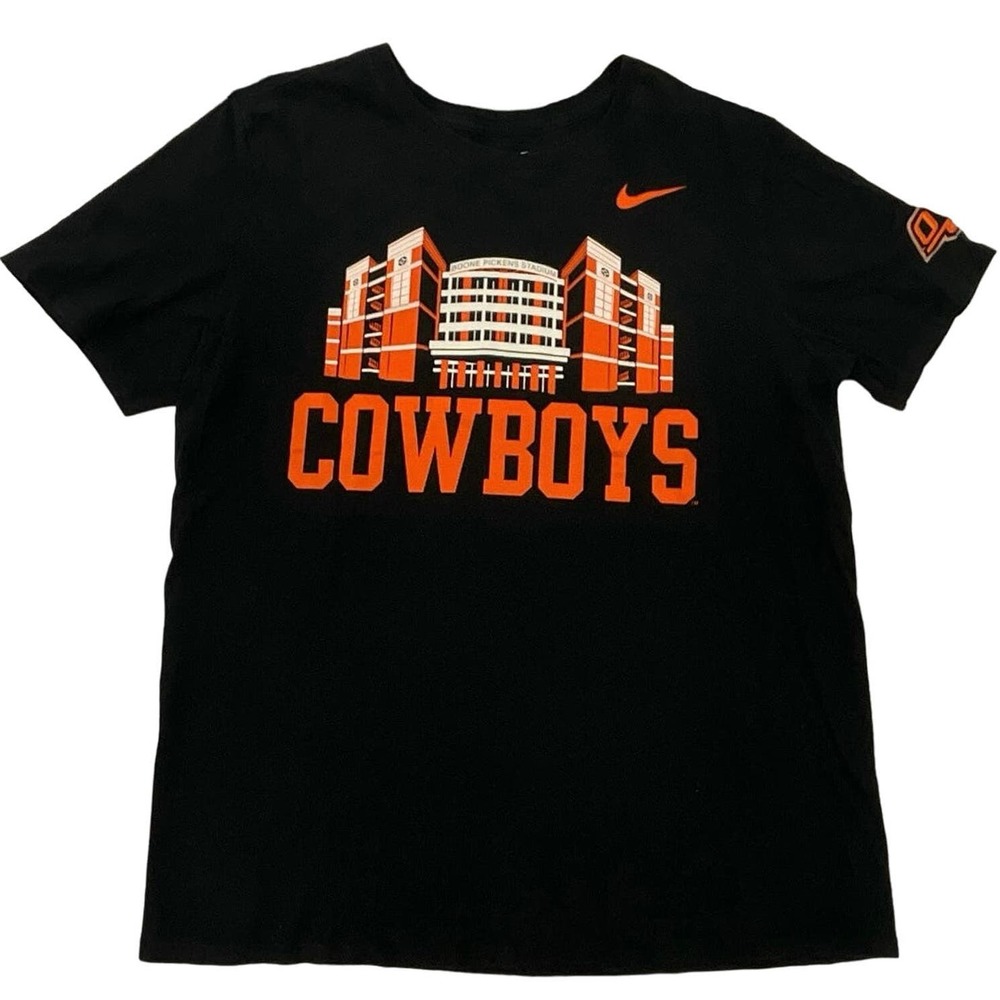Collegiate OSU Cowboys The Nike Athletic Cut  T-Shirt Sz L Boone Picket Stadium